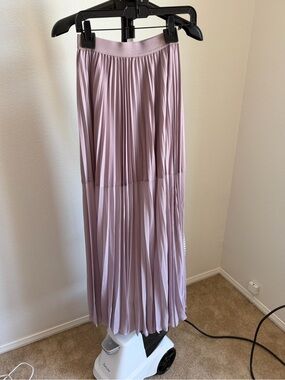 BCBGMaxAzria Pleated Maxi Skirt in Dusty Mauve